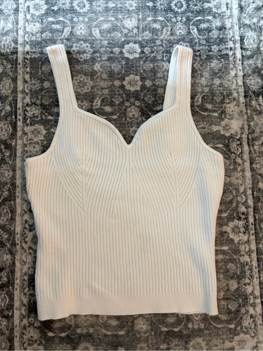 Abercrombie & Fitch White Knit Sweetheart Tank